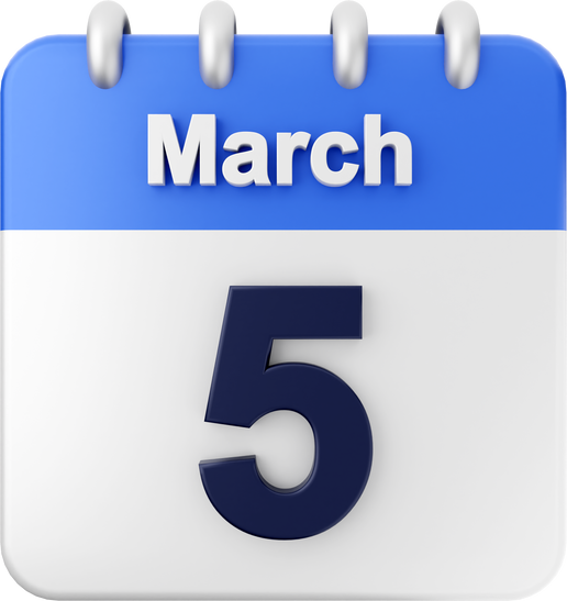 3d calendar march 5